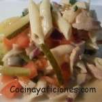 ensalada de macarrones y arenques