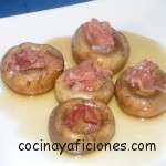 champiñones al horno con jamón