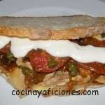 BOCATA DE POLLO  CON HORTALIZAS A LA PLANCHA