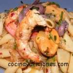 ensalda frutti di mare con salsa de soja