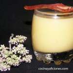 crema fría de puerros con crujiente de jamón