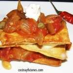 milhojas de burrata y caponata