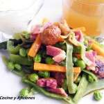 verduras con su caldito y mahonesa