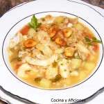 Guiso de patatas, arroz y bacalao de vigilia