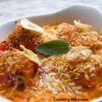 Pimientos rellenos de bacalao y gulas con salsa de pimientos 1